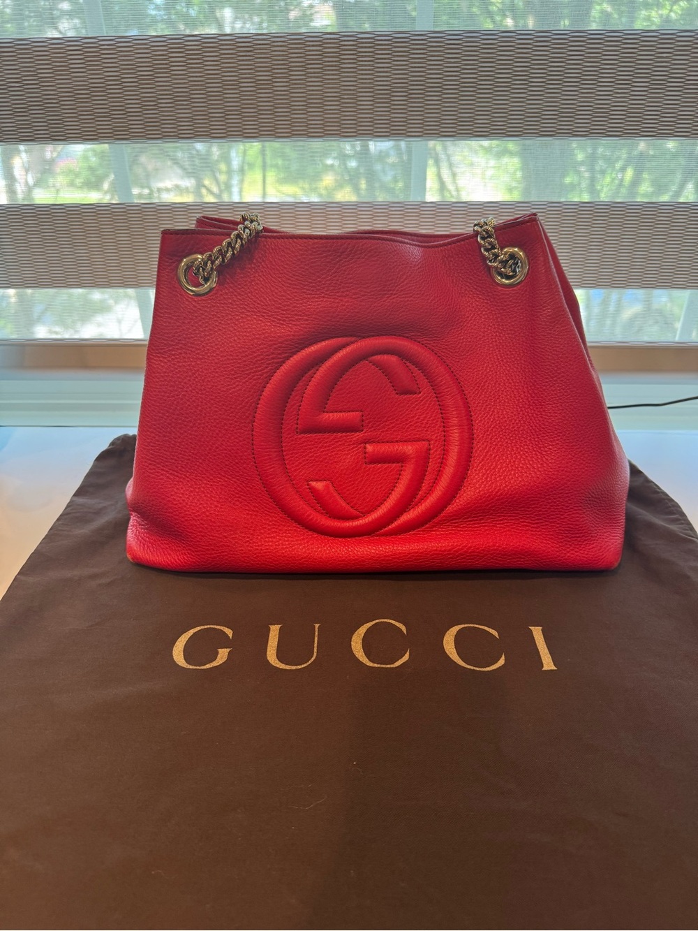 Gucci Red Soho Chain-Handle Shoulder Bag